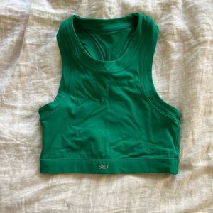 SET ACTIVE Sportbody high neck bra in Palm - size Medium